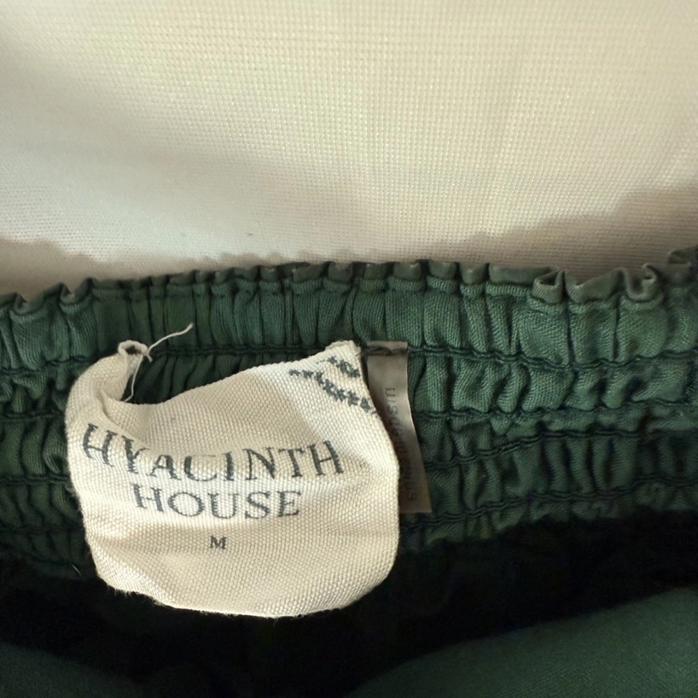 Hyacinth House by Tuckernuck Emerald Green Puff Sleeve Sasha Mini Dress Medium - Picture 8 of 10
